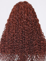 Bye-Bye Knots Wig 7x5 Lace Reddish Brown And Natural Color Water Wave Wig