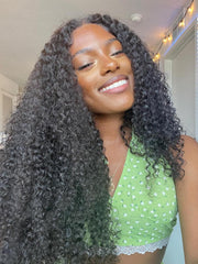 Glueless 250% Density Curly 13x4 HD Transparent Lace Frontal Wigs