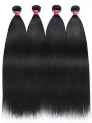 Yaki Hair Bundles 4 Pcs/pack Yaki Virgin Human Hair