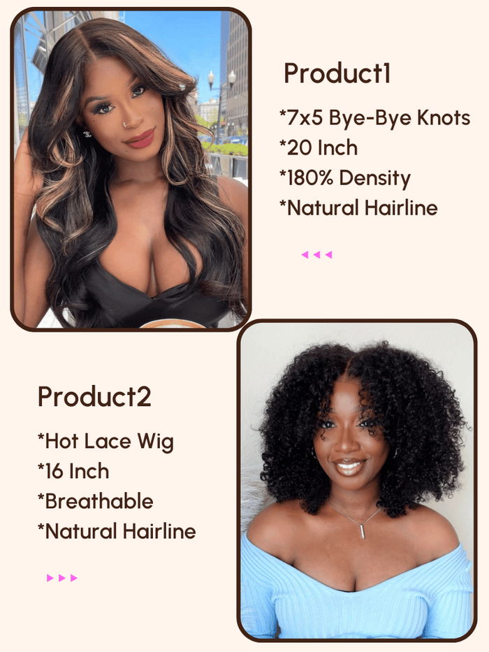 Petaluxe 2 Wigs $149 for 7x5 Bye-Bye Knots and Hot Lace Wig