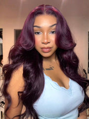 Purple Black Cherry Loose Wave With Invisi Drawstring 7x5 Bye-Bye Knots? Lace Frontal Wig