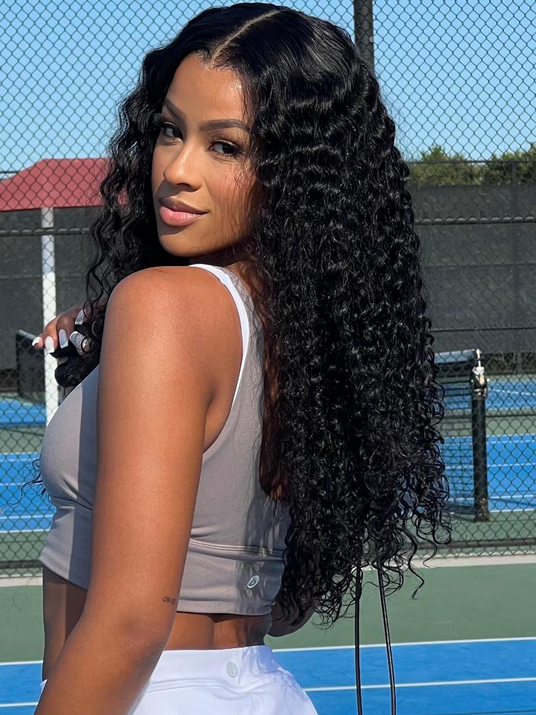 18'' 13x4 Pre Everything? Pre-Cut Lace Front Water Wave Wig With Baby Hair & Invisible Knots