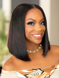 Petaluxe 360 Lace Bob Straight Black Wig With Pre Plucked Hairline