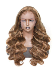 Approved Sun Kissed Honey Blonde Highlights Body Wave Lace Wig Versatitle & Realistic