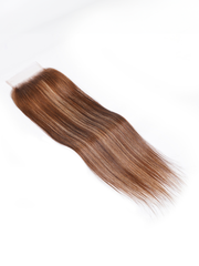 Honey Blonde Highlighted Straight 4x4 Free Part Closure