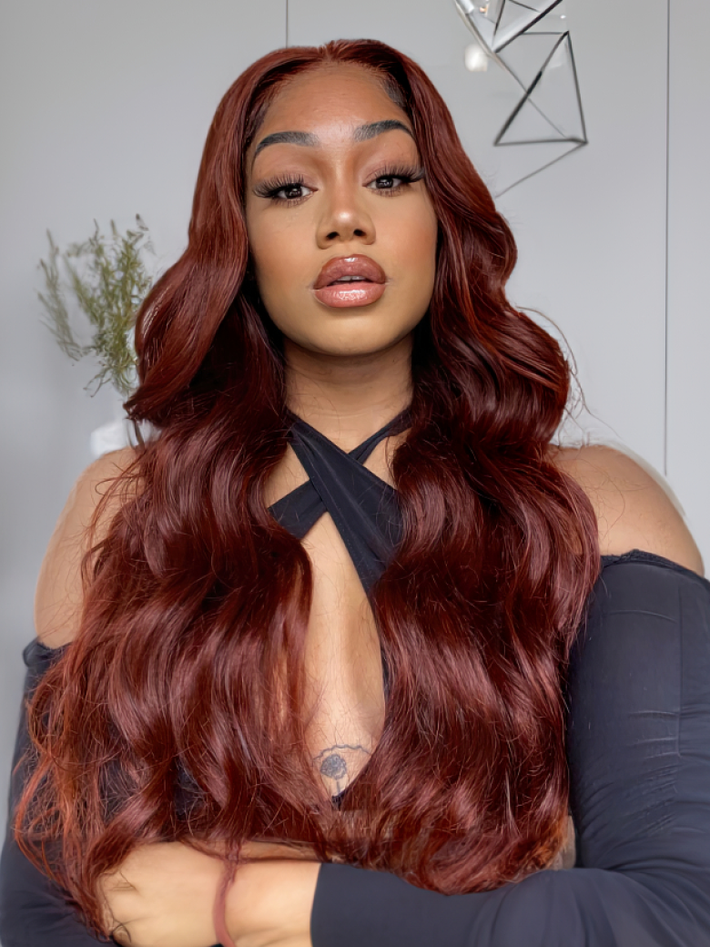Mahogany Reddish Brown Body Wave 3Pcs 100% Remy Human Hair Bundles