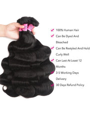 Body Wave 13x6 Lace Frontal with 4 Bundles Human Hair