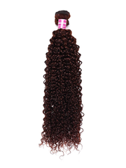 Reddish Brown Jerry Curl 1Pc 100% Remy Human Hair Bundle
