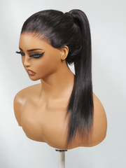 13x4 Pre-Everything? Lace Frontal Black Feather Layer Cut Straight Glueless With Invisi Drawstring