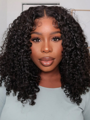 [Limited Time] Maxreal Half Wig 2x4 Lace Part Black Kinky Curly Wig