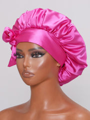 Silk Sleep Cap Breathable Shower Cap Soft Elastic Wide Band Adjustable Hair Bonnets Sleeping Cap