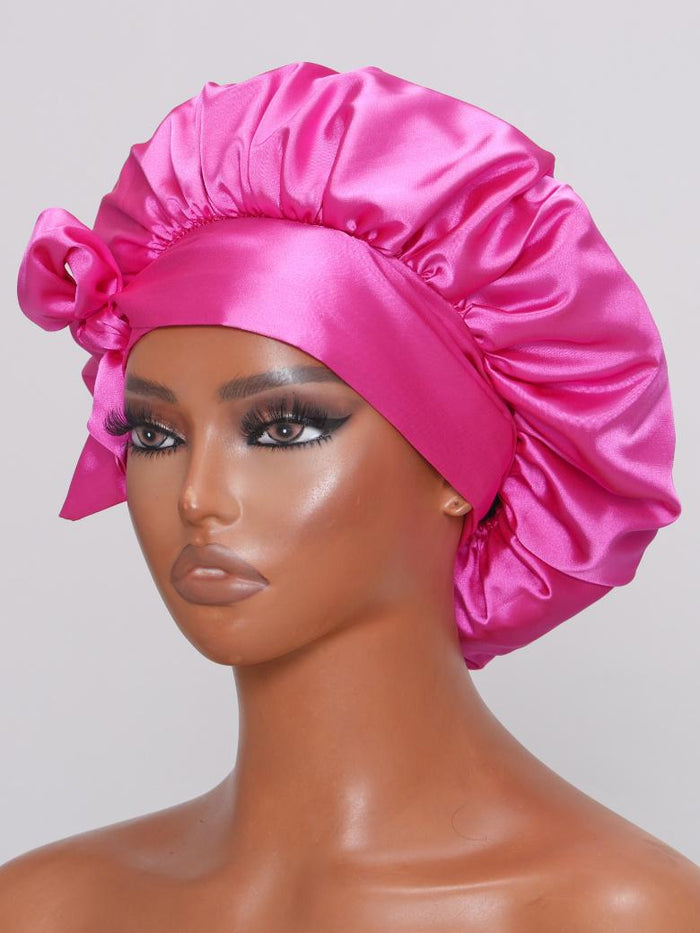 Petaluxe Silk Sleep Cap Breathable Shower Cap Soft Elastic Wide Band Adjustable Hair Bonnets Sleeping Cap