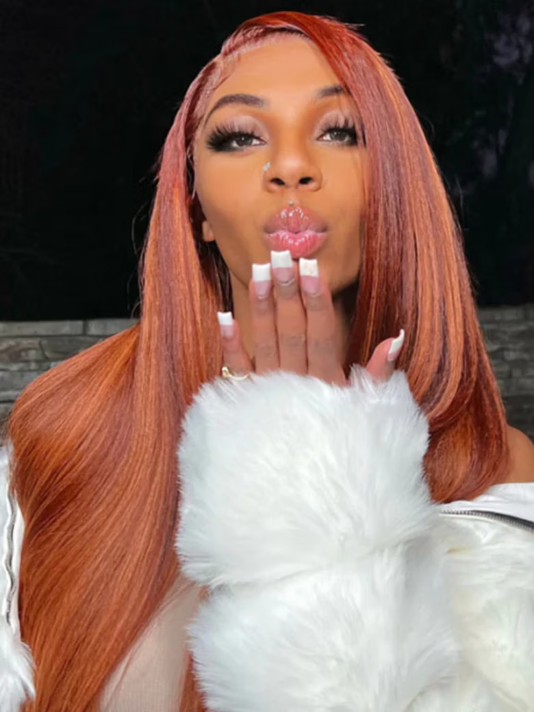 [24"=$139] 13x4 Lace Frontal Auburn Brown Jerry Curly& Ginger Brown Straight Pre-Everything Wig