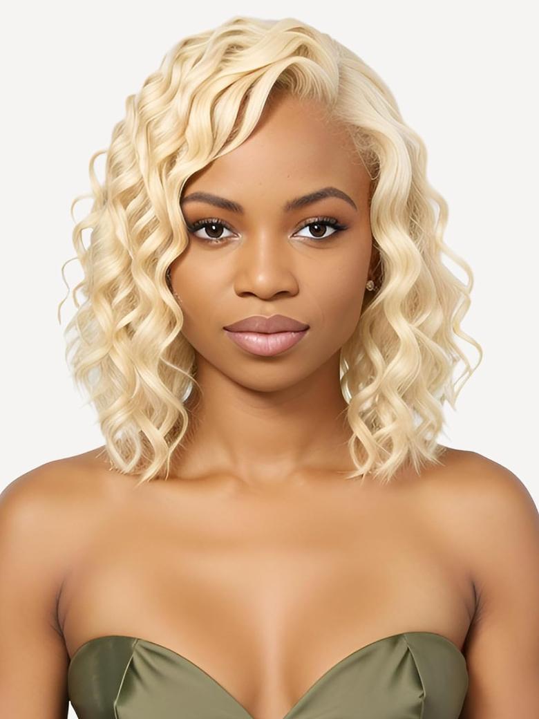 13x4 Undetectable Lace Frontal 613 Blonde Deep Wave Human Hair Wigs