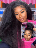 Petaluxe 13x4 Lace Front Wig Kinky Straight Natural Baby Hair Wig Bouncy 150% Density
