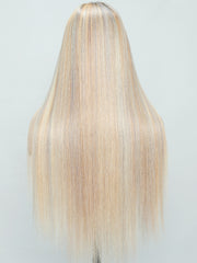 Crownmecutie Approved Put On And Go 6x4.5 And 13x4 613 Blonde Lace Front Straight Wig With Bleached Knots