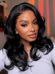 7x5 Lace Bye-Bye Slip? Wig Feathered Layer Left Side Part 200% Density Wig with Secure Silicone Strips and Drawstring