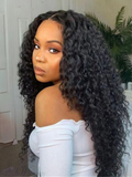 Petaluxe [22"=$102] Middle Part Lace Kinky Curly Wigs Natural Hairline Glueless Wigs 150% Density