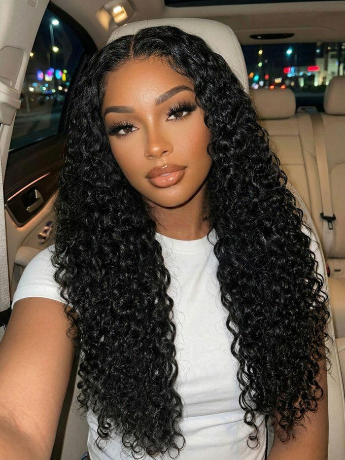 Petaluxe 13x4 Bye Bye Slip? Lace Frontal Defined Deep Curly Glueless Wig with Mixed Curls For Beginners