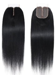 Upgrade 4x0.75 T Part Closure Black Yaki Human Hair Closure