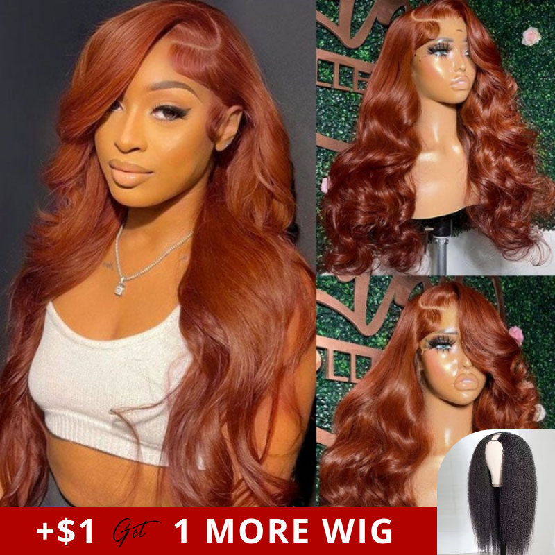 Copper Brown Body Wave Wig 13x4 Lace Front
