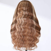 13x4 Lace Front 150% Density Yaki Body Wave Honey Blonde Chunky Highlight Wig Brand Day Sale