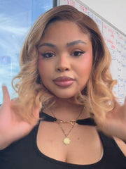Bye-Bye Slip 7x5 Lace Blonde with Brown Roots Side Part Blunt Bob Drawstring Wig 150% destiny