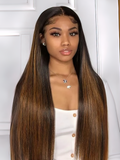 Petaluxe Glueless Straight V Part Wig Balayage Highlights Beginner Friendly Upgrade U Part Wig