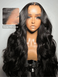 Petaluxe HD Real Scalp? Wig 13x4 Invisible Lace Frontal Bouncy Body Wave Black Wig