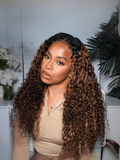 Petaluxe [All Inch $129] Bye-Bye Knots Wig 7x5 Glueless Lace Balayage Highlights Jerry Curly Wig 150% Density