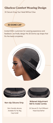 Straight 4x0.75 Middle Part Breathable Lace Wigs Pre Plucked Natural Hairline adjustable Perfectly fit belt Wig