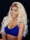 [Full Lace 180% Density] Petaluxe Pre-Plucked Blonde Wig with Dark Roots