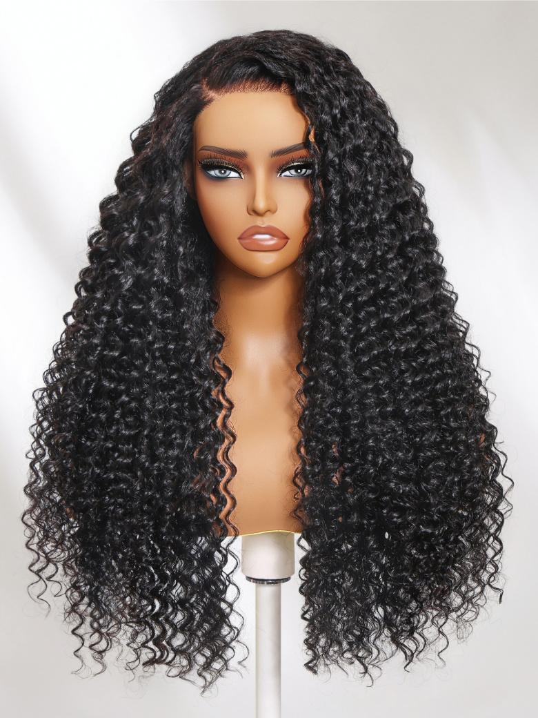 5x5 Thin HD Lace BlendAway Lace Closure Glueless Deep Wave Human Hair Wig