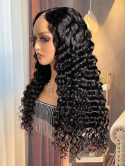 250% High Density Deep Wave V Part Wig Last Minute Style Super Natural Glueless Wig