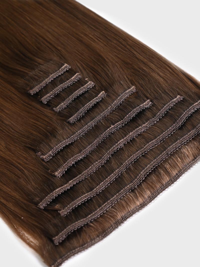 Chocolate Brown Human Hair Clip In Extension