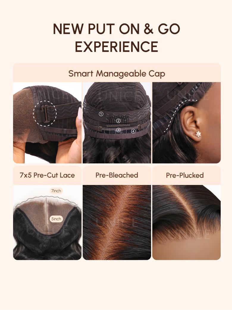 Magic Lace Game Changer Wig Natural Black Body Wave With Optional 7x5 Replaceable Lace Closure