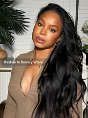 EasiContour? V Part Glueless Yaki Glueless Wig With Invisi Drawstring 100% Human Hair