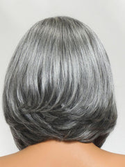 6.5x1.5 Lace Salt and Pepper Side Part Blowout Layered Bob Glueless Wig