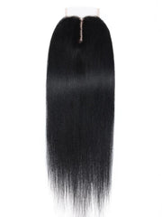 Upgrade 4x0.75 T Part Closure Black Yaki Human Hair Closure