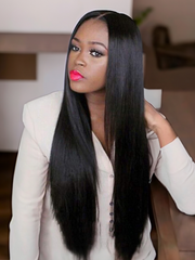 Hair 3 Bundles Straight Human Hair With 13x4 Lace Frontal