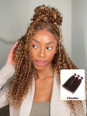 Trending Curly Hair TL412# Color 3 Pieces Human Hair Weave On Sale