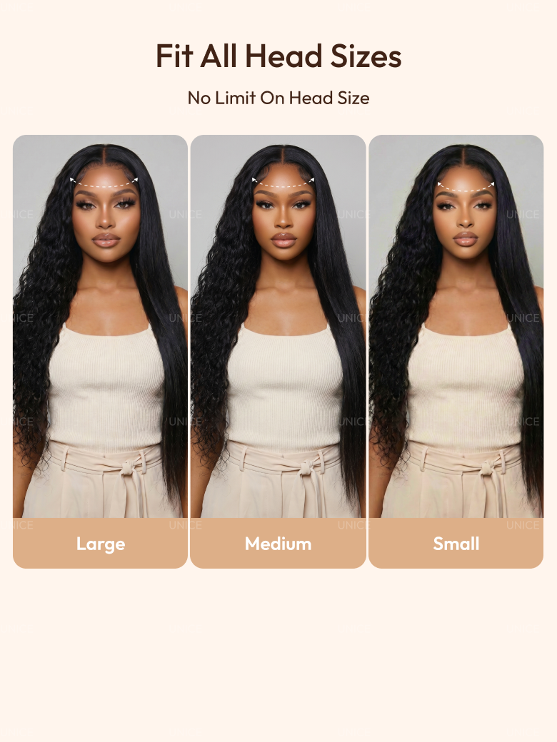 [ Ameera Same ] 13x4 Bye Bye Slip? Vacation-Ready 2-in-1 Straight to Water Wave Glueless 100% Human Hair Wig