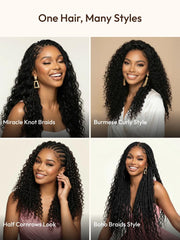 Feather Crochet Human Hair Black Water Wave Micro Ring Loop Hook & Slay