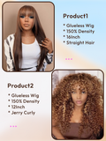 Petaluxe 2 Wigs $156 for 16" Straight Hair with Bang and Highlight 12" Short Curly Wig