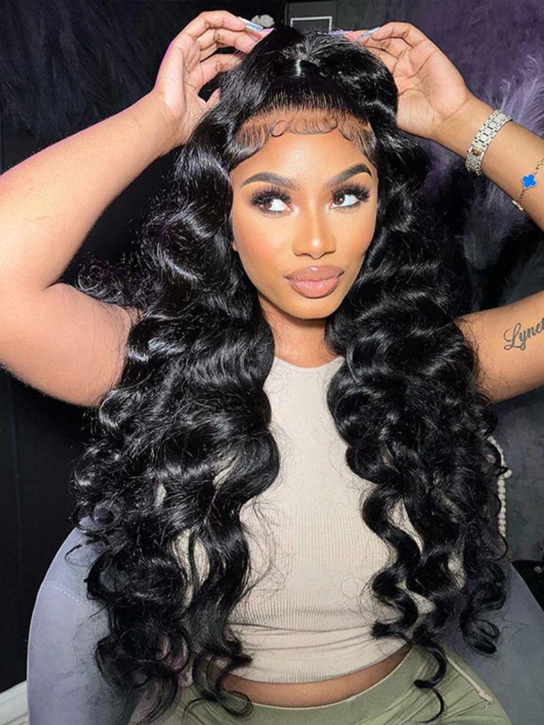 13x4 Pre-Everything? Lace Frontal Natural Black Loose Deep Wave Wig
