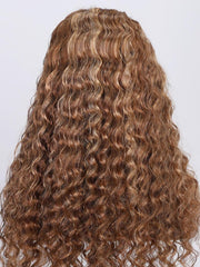 [From 22"] 6x4.5 Pre-Cut Lace Put On And Go Honey Blonde Water Wave Air Wig with Baby Hair 150% Density