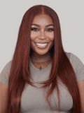 Petaluxe Dark Auburn Straight Remy Human Hair 3 Bundles With Closure Deal