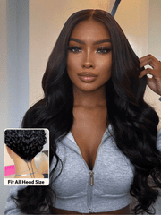 EasiContour V Part Glueless Natural Black Glueless Body Wave Wig