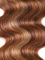 Honey Blonde Highlighted Body Wave 4x4 Free Part Closure
