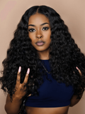 Petaluxe Invisible 5x5 HD Lace Closure Free Part Deep Wave Human Hair With Baby Hair